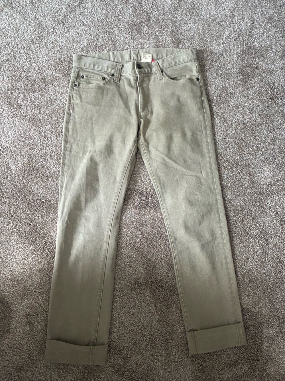 Uniqlo T-000 Skinny Fit Tapered Jeans Men's Size 30x26 kaki